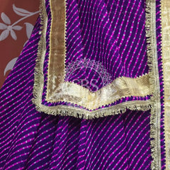 PINK PURPLE MOTHRA GOTA FULL FLARED LEHENGA