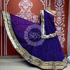 PINK PURPLE MOTHRA GOTA FULL FLARED LEHENGA