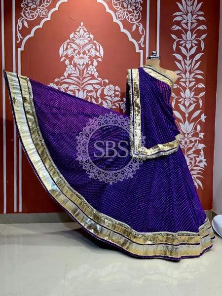 PINK PURPLE MOTHRA GOTA FULL FLARED LEHENGA