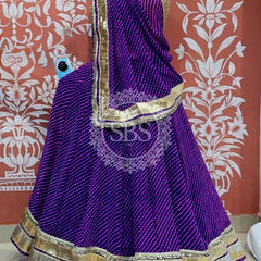 PINK PURPLE MOTHRA GOTA FULL FLARED LEHENGA