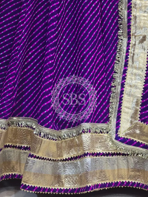 PINK PURPLE MOTHRA GOTA FULL FLARED LEHENGA