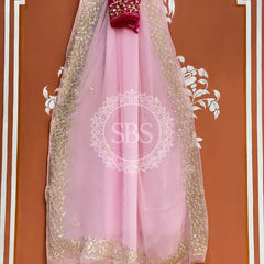 PITTAN WORK PURE CHIFFON SAREE