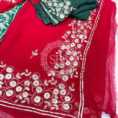 PITTAN WORK PURE CHIFFON SAREE