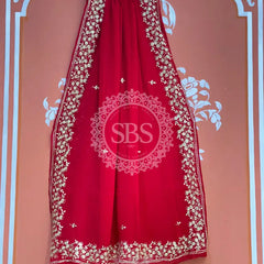 PITTAN WORK PURE CHIFFON SAREE