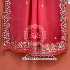 PITTAN WORK PURE CHIFFON SAREE