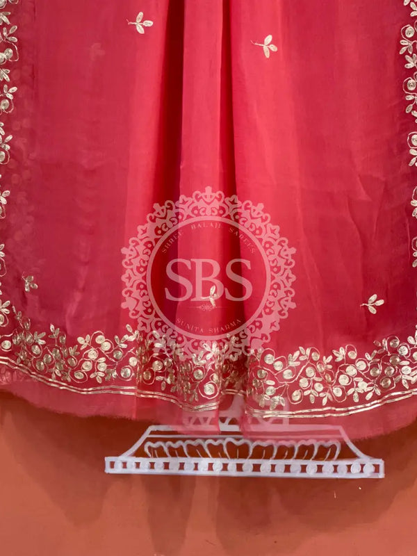 PITTAN WORK PURE CHIFFON SAREE