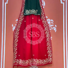 PITTAN WORK PURE CHIFFON SAREE