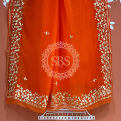 PITTAN WORK PURE CHIFFON SAREE