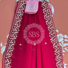 PITTAN WORK PURE CHIFFON SAREE