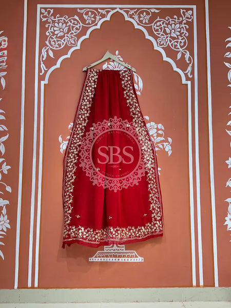 PITTAN WORK PURE CHIFFON SAREE