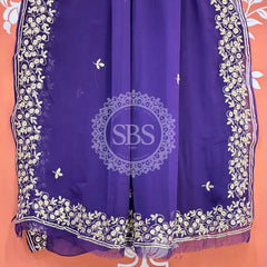 PITTAN WORK PURE CHIFFON SAREE