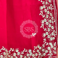 PITTAN WORK PURE CHIFFON SAREE