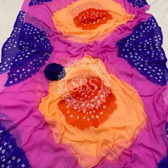 Pure Chiffon Bandhej Saree