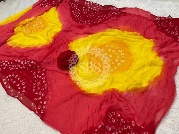 Pure Chiffon Bandhej Saree