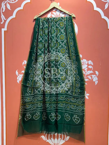PURE CHIFFON BHANDEJ DUPATTA Green