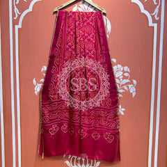 PURE CHIFFON BHANDEJ DUPATTA Maroon