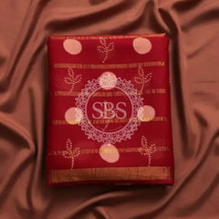 Pure Chiffon Handwork Saree Red / Free Size