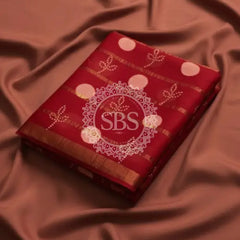 Pure Chiffon Handwork Saree Red / Free Size