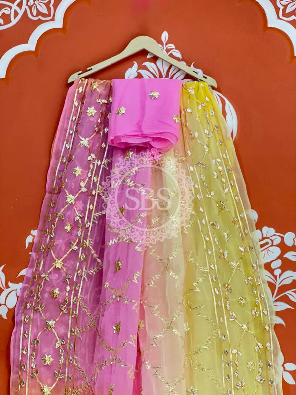 PURE CHIFFON KACHI PATTI SAREE