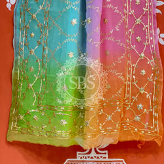 PURE CHIFFON KACHI PATTI SAREE