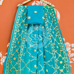 PURE CHIFFON KACHI PATTI SAREE