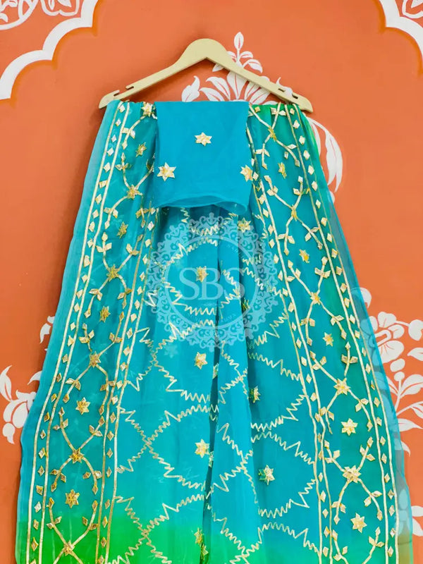 PURE CHIFFON KACHI PATTI SAREE