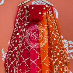 PURE CHIFFON KACHI PATTI SAREE