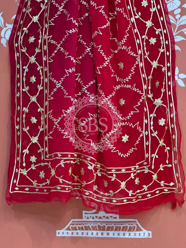 PURE CHIFFON KACHI PATTI SAREE