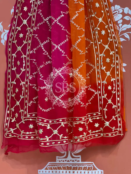 PURE CHIFFON KACHI PATTI SAREE