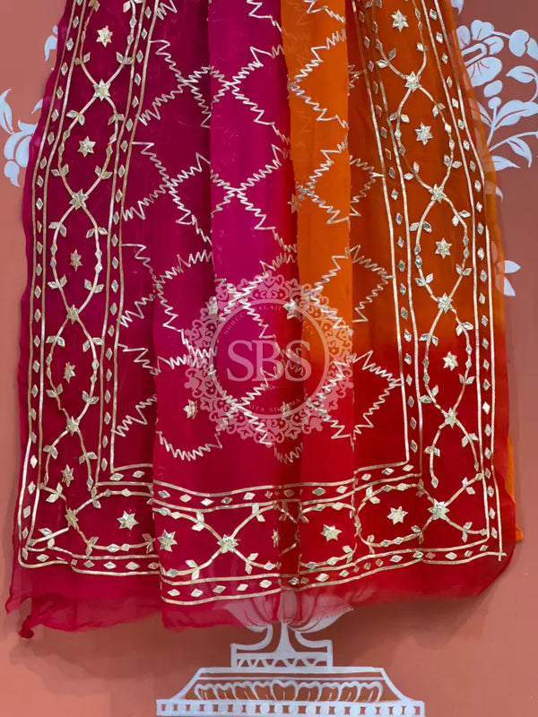 PURE CHIFFON KACHI PATTI SAREE