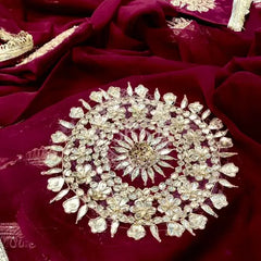 Pure Chifon mandana Kacchi patti Saree Saree