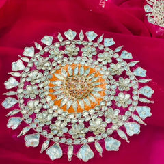Pure Chifon mandana Kacchi patti Saree Saree