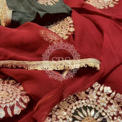 Pure Chifon mandana Kacchi patti Saree Saree