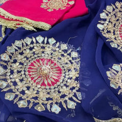 Pure Chifon mandana Kacchi patti Saree Saree