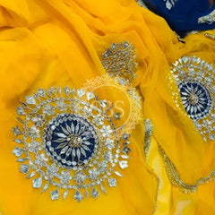 Pure Chifon mandana Kacchi patti Saree Saree