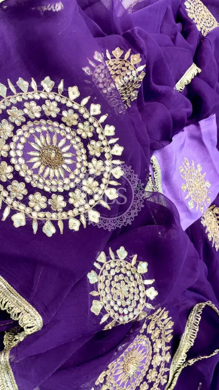 Pure Chifon mandana Kacchi patti Saree Saree