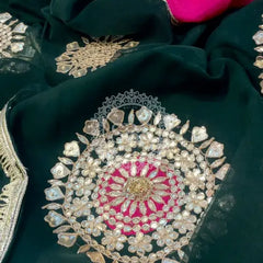 Pure Chifon mandana Kacchi patti Saree Saree