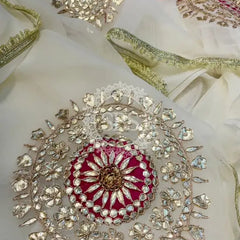 Pure Chifon mandana Kacchi patti Saree Saree