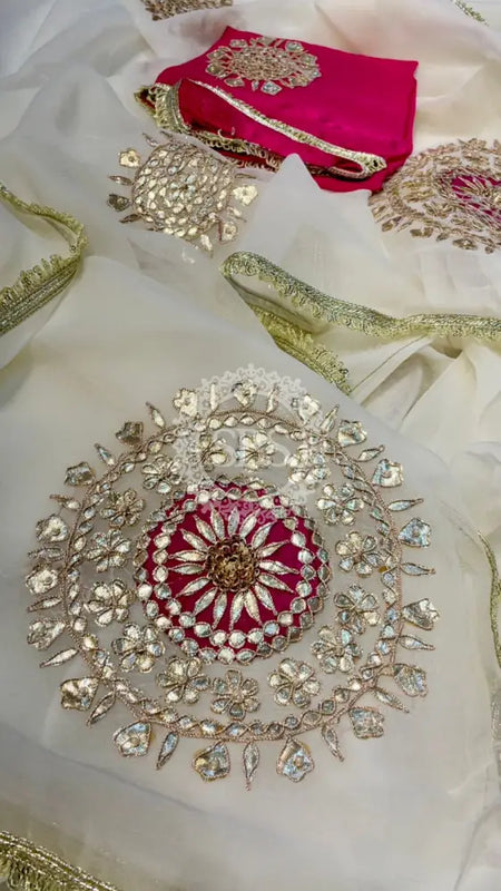 Pure Chifon mandana Kacchi patti Saree Saree