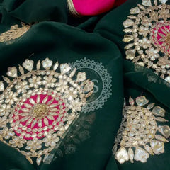 Pure Chifon mandana Kacchi patti Saree Saree