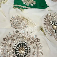 Pure Chifon mandana Kacchi patti Saree Saree