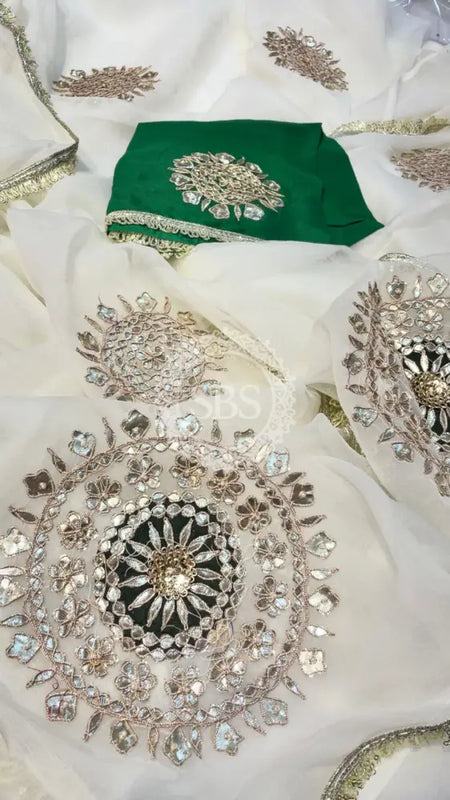 Pure Chifon mandana Kacchi patti Saree Saree