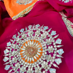 Pure Chifon mandana Kacchi patti Saree Saree
