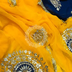 Pure Chifon mandana Kacchi patti Saree Saree