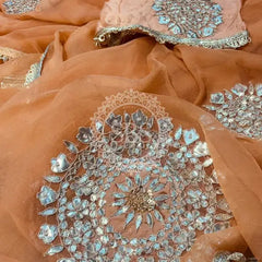 Pure Chifon mandana Kacchi patti Saree Saree