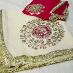 Pure Chifon mandana Kacchi patti Saree Saree