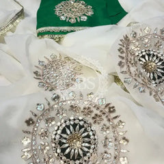 Pure Chifon mandana Kacchi patti Saree Saree