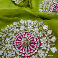 Pure Chifon mandana Kacchi patti Saree Saree