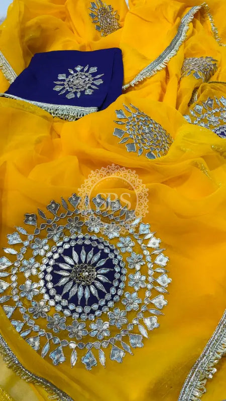 Pure Chifon mandana Kacchi patti Saree Saree