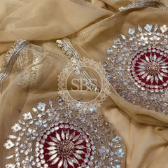 Pure Chifon mandana Kacchi patti Saree Saree